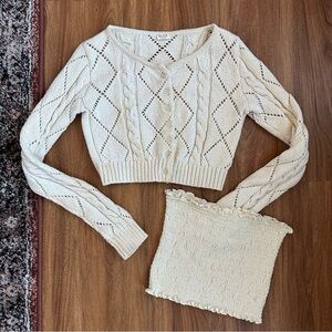 John Galt cardigan & tube top set